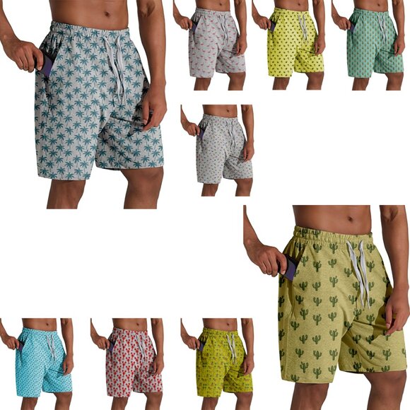 3-Pack Men's Terry Knit Printed Athletic Bottoms w/ Elastic Waistband & Pockets - Picture 15 of 16